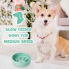Ceramic Slow Feeder Dog Bowl for Medium Size, Cute Paw