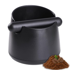 Geepen Espresso Coffee Knock Box, ABS Coffee Grounds Knock Box for Barista, Detachable Knock Bar and Non-Slip Base Espresso Accessories for Home/Office Black