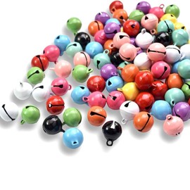 14mm Jingle Bells, 65pcs Jingle Bells Craft Bells Ornament Colorful Craft Bells Christmas Decoration Bells Metal Tinkle Bells for Christmas Party Decorations Supplies DIY Pet Collar Jewelry Craft