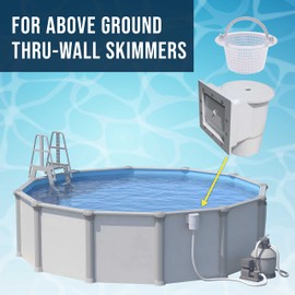 U.S. Pool Supply Above Ground Pool Thru-Wall Skimmer Baskets with Handles, 2 Pack - Swimming Pool Replacement Baskets - Standard Small Thru-Wall Size - Skim Remove Debris, Cleanout Leaves, Clean Pool