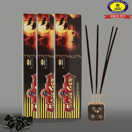 O N A M Black Gem Agarbatti Incense Sticks,Traditionally Hand-Rolled Natural Fragrance for Aromatic Perfect for Prayer Yoga (3 Pack ; 300 gram)