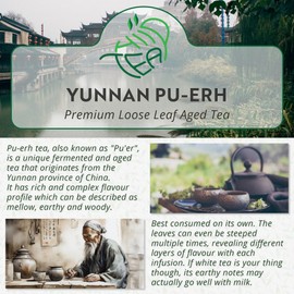 Yunnan Pu-Erh Premium Loose Leaf Black Puer Tea - Fermented and Aged Chinese Pu’er Tea (300g)