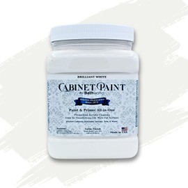 Bathworks Cabinet & Furniture Paint - Ready-to-Use, No Prep Required - American-Made, Low VOC, Smooth, Professional Finish - Ideal for Kitchen Cabinets, Bathroom Vanities & More (Brilliant White, 1 Quart)