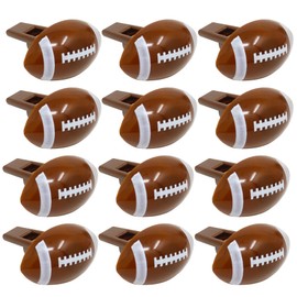 12 Football Whistles, Sport Game Whistle Party Favor for Sport Themed Birthday Party, Team Spirit Cheer Noisemaker, Treat Goody Bag Stuffer for Sport Celebrations