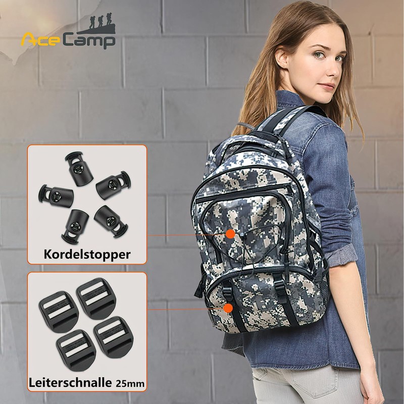 AceCamp 7050 Duraflex Ladder Locks (4 Piece), Black, 20mm