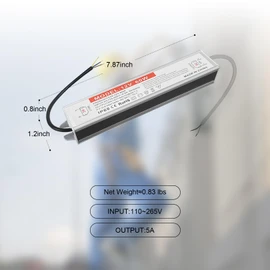 QNNP® LED Driver 60 Watts 12V DC Low Voltage Transformer Waterproof IP67 Power Supply Transformer Adapter AC 100V-120V to 12V DC, LED Power Supply for Indoor Outdoor LED Lighting