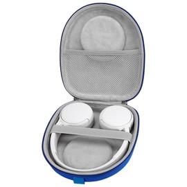 Linkidea Headphones Carrying Case Compatible with Sony WH-CH520, WH-CH510, MDR-ZX310, Skullcandy Riff2, Riff Case, Replacement Protective Hard Shell Travel Bag with Cable, Charger Storage (Blue)