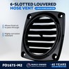 (Black (Pair)) - Five Oceans Air Louvred Flush Thru Vent,