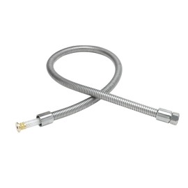 T&S Brass B-0044-H2AE Hose, 44-Inch Flexible Stainless Steel, Less Handle, 1/2-14 NPSM Outlet