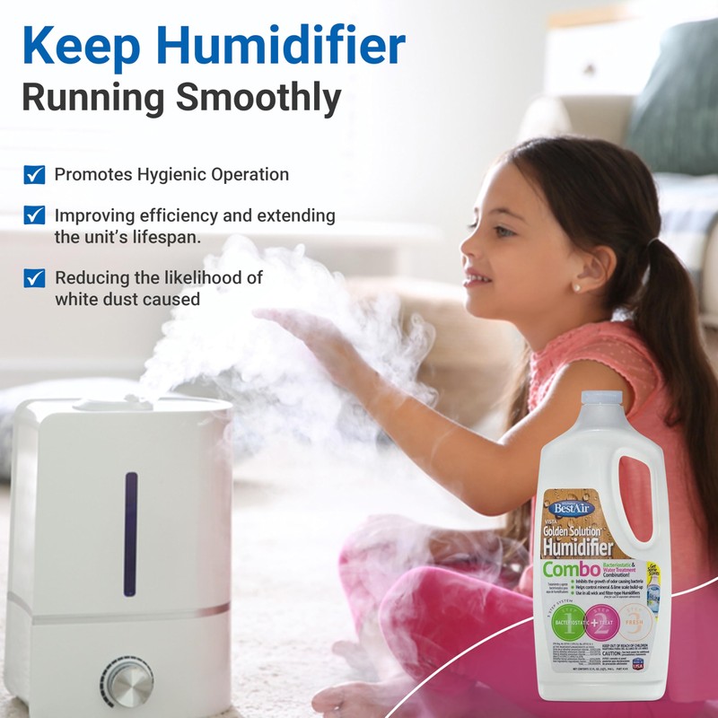 Bacteriostatic Humidifier Water Treatment– Extend Filter Life Eliminate Odors &