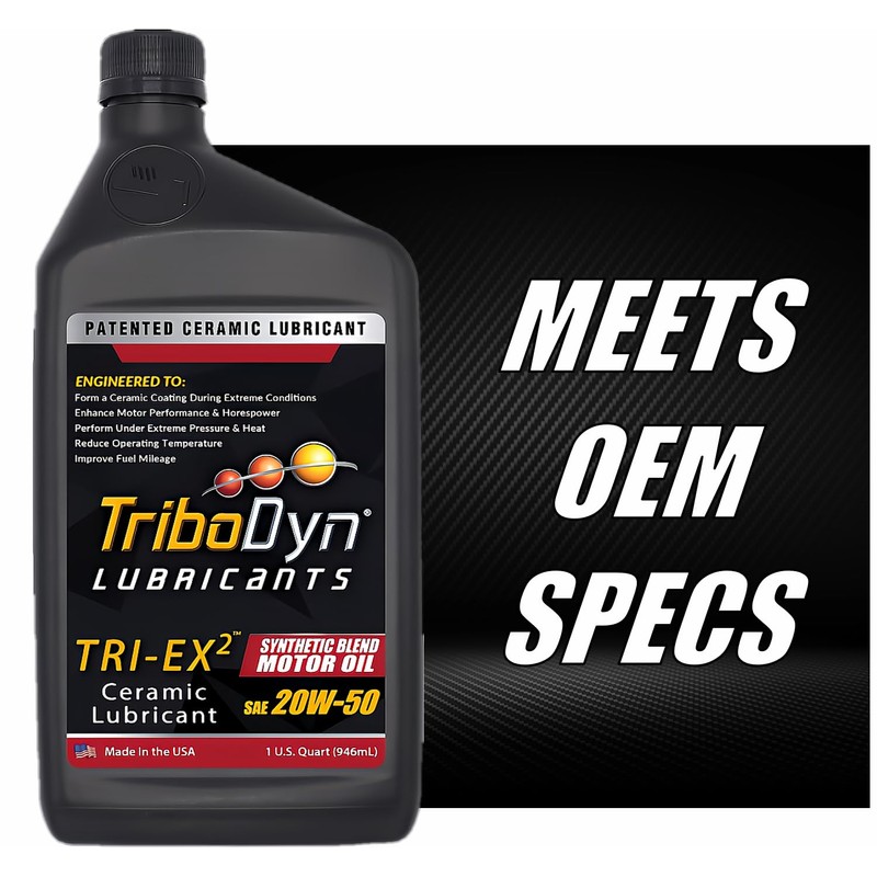 TriboDyn TRI-EX2 Synthetic Blend 20w50 Motor Oil with Ceramic Coating