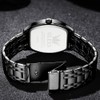 OLEVS Black Watches for Men Design Diamond Square Tonneau Stainless