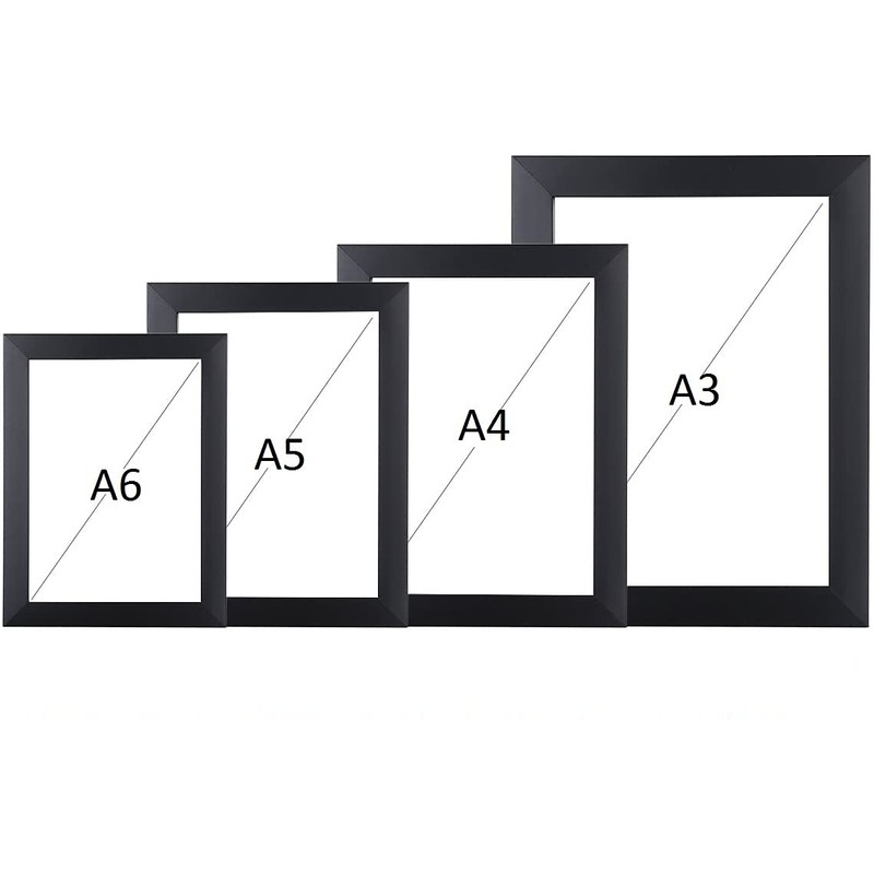 Black Photo frame Multi Pack Different Sizes A1 A2 A3