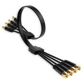 nelawya SMA Window Feed-Through Flat Cable for 5G/LTE Antennas, Low-Loss Ultra Thin 4-in-1 Pass-Through Cable, SMA Male to Female, Ideal for Windows and Doors, 50 cm