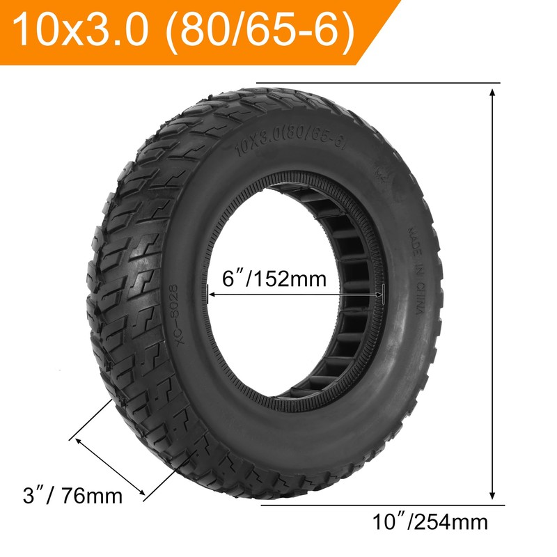 10x3.0 Tubeless Solid Tire, 80/65-6 Electric Scooter Tire