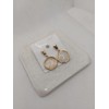 Woman 14K Gold Plated Stud Earrings with Faux Pearl Stones,
