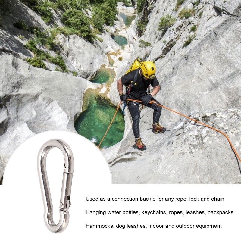 10Pcs Carabiner Clip Spring Snap Hook Heavy Duty Quick Link