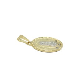 Handmade Virgen de Guadalupe Oval Medal 18k Gold Plated With 20 inch Chain - Guadalupe