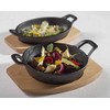 Lacor Magma Oval Dish with Wood Base, Cast Iron Black,