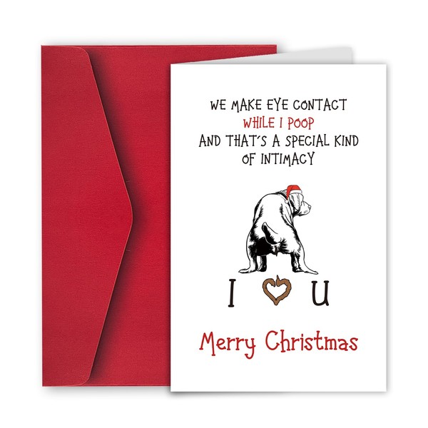 Ulbeelol Funny Dog Christmas Card, Hilarious Christmas Card from Dog,