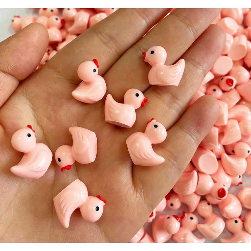 Pcxino 400pcs Mini Resin Duck Bulk Tiny Duck Figures for