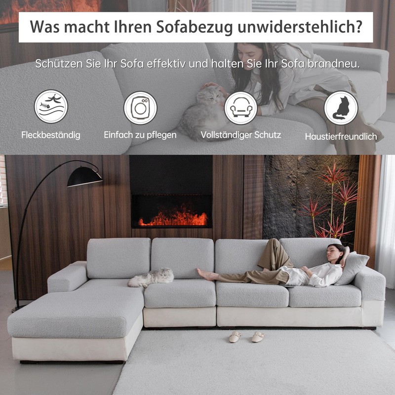 OHSIO Sofa Cover - Highly Elastic, Non-Slip Seat Cushion Cover