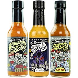 Torchbearer Sauces Hot Sauce Bundle Set, 5 Oz Each: Zombie Apocalypse, Garlic Reaper, & Son of Zombie