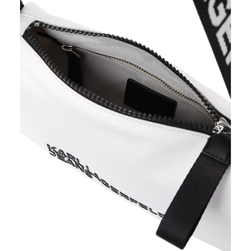 Karl Lagerfeld Jeans Women's Essential Nylon Shoulder Bag White One