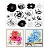INFUNLY Anemone Layered Flower Stamps - 6.3x4.3 inch Transparent Stamps