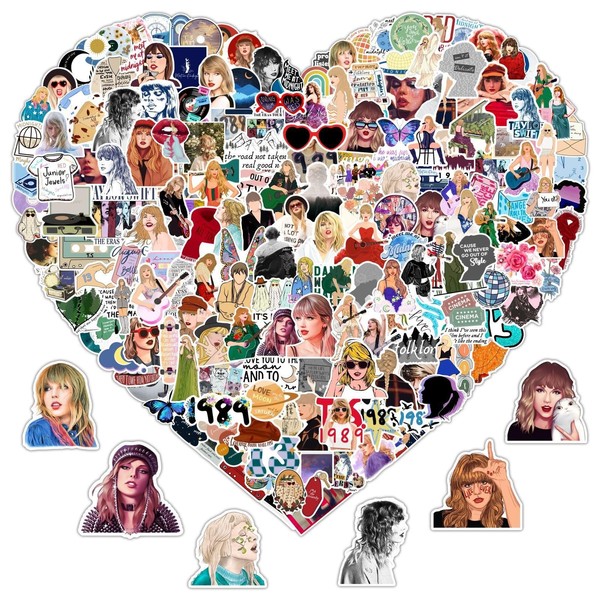 200Pcs Tay-lor Stickers Pack, All Albums Stickers for Water Bottle, Laptop, Skateboard, Helmet, Taylor Party Decorations, Taylor Gifts for Kids, Teens, Girls, Adults