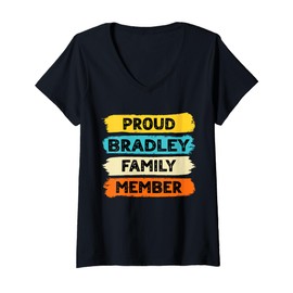 Womens Bradley Surname Proud Family Member Bradley V-Neck T-Shirt