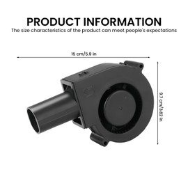 Centrifugal Fan 12 V, Blower Fan with Speed Controller, Turbine Fan, Cooling Fan for Ventilation, Fan Change, BBQ, Inflatable Fireplace, Cooling Fan, AC Radial Fan for Heaters, Barbecues, Picnics