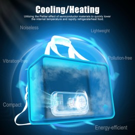 outohome OUTHOME 26Qt 12V Portable Car Cooler & Warmer Handbag, Portable Electric Cooler Backpack, Keeps Drinks Cold & Food Hot, Includes Shoulder Strap, Car Charger Adapters