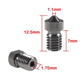 UMLIFE 10PCS Hardened Steel Nozzle 0.4mm, Works with E3D V6 V5 Hotend Extruder Printer Ender3 E3D Hot End Titan Extruder Prusa i3 for 3D Printer 1.75mm Filament