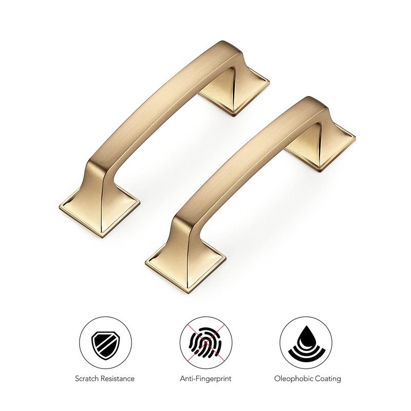 Ravinte 10 Pack Solid 3" Square Foot Arch Pulls Kitchen