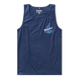 Chubbies Men's The Flamingo Yacht Club (Non Pocket Graphic Tank), Navy