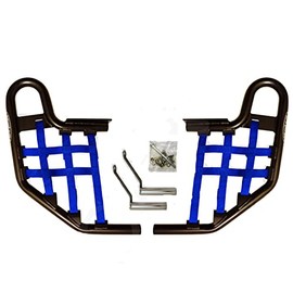 Alba Racing Standard Nerf Bars Black (Blue) Compatible with Kawasaki KFX400 (2003-2006)