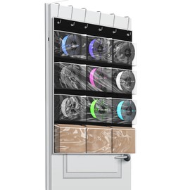 Over The Door 3D Printer Filament Organizer Heavy Duty 12 Spool Hanging Storage with Clear PVC Windows, Space Saving Design for 3D Printing Studio, Workshop or Office, No Tools Assembly