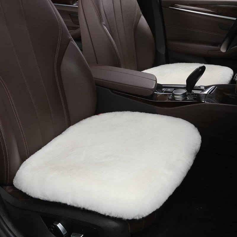 OGLAND 2 Pack Fluffy Genuine Australia Sheepskin Car Seat Cover