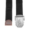 FALETO Men's Military Belt Fabric Belt with Eagle Symbol Buckle