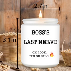 Boss Gifts, Boss Gifts for Women Funny Boss Gifts for Female Boss Manager, Funny Gifts for Boss Best Boss Gifts for Women, Birthday Gift for Boss Lavender Candles (7oz)
