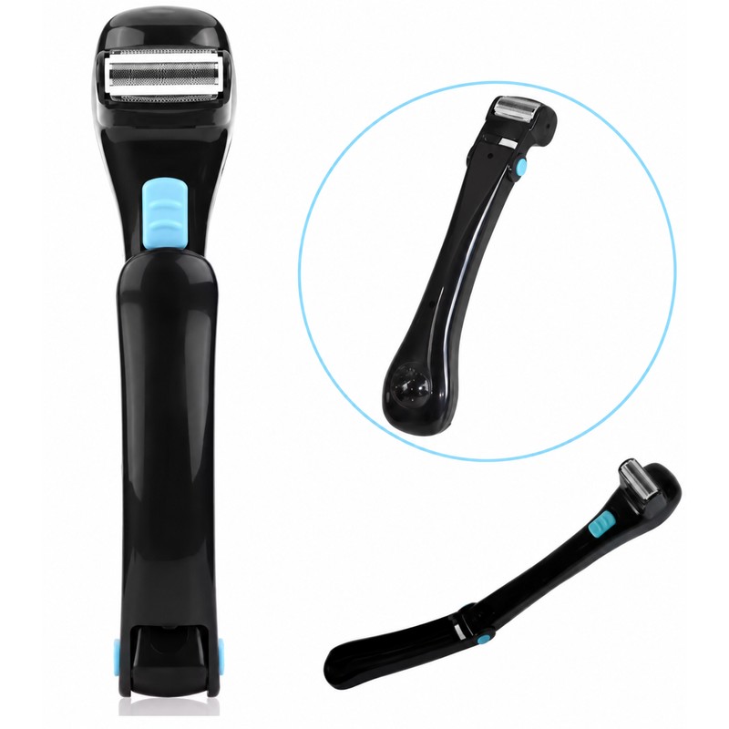 Electric Back Shaver for Men, Foldable Long Handle Body Groomer,