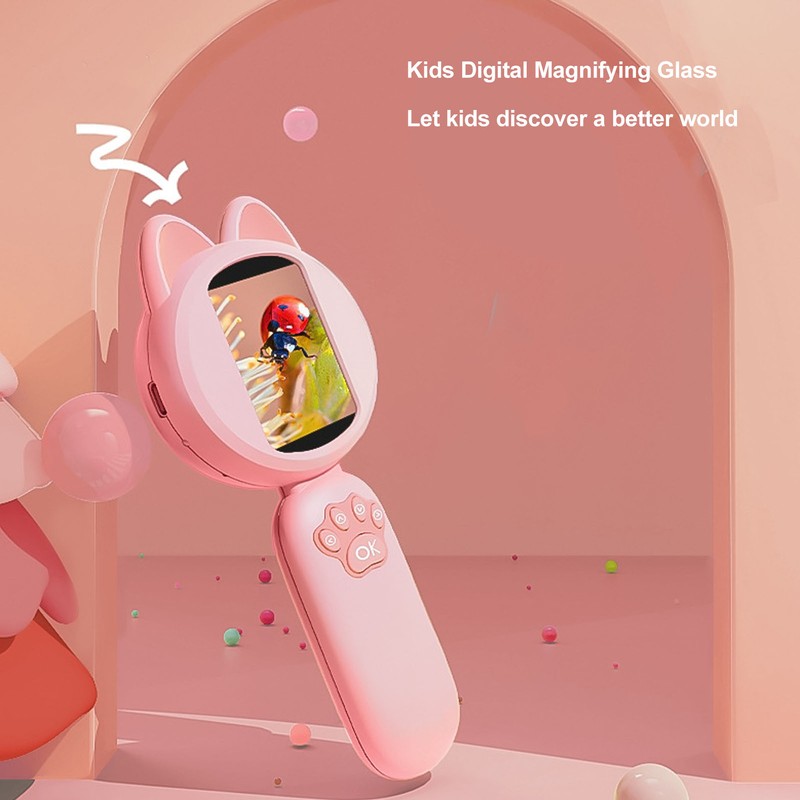 Digital Magnifying Glass 2.0 Inch IPS Screen Portable Handheld Microscope