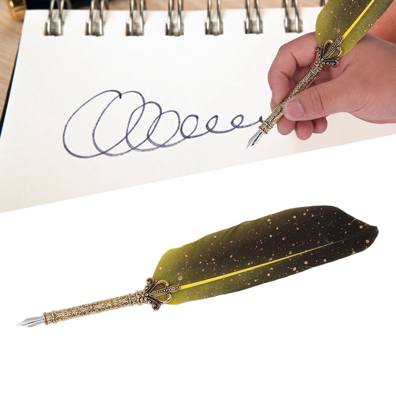 Feather Pen Set with 5 Interchangeable Nib Letter Opener Pen