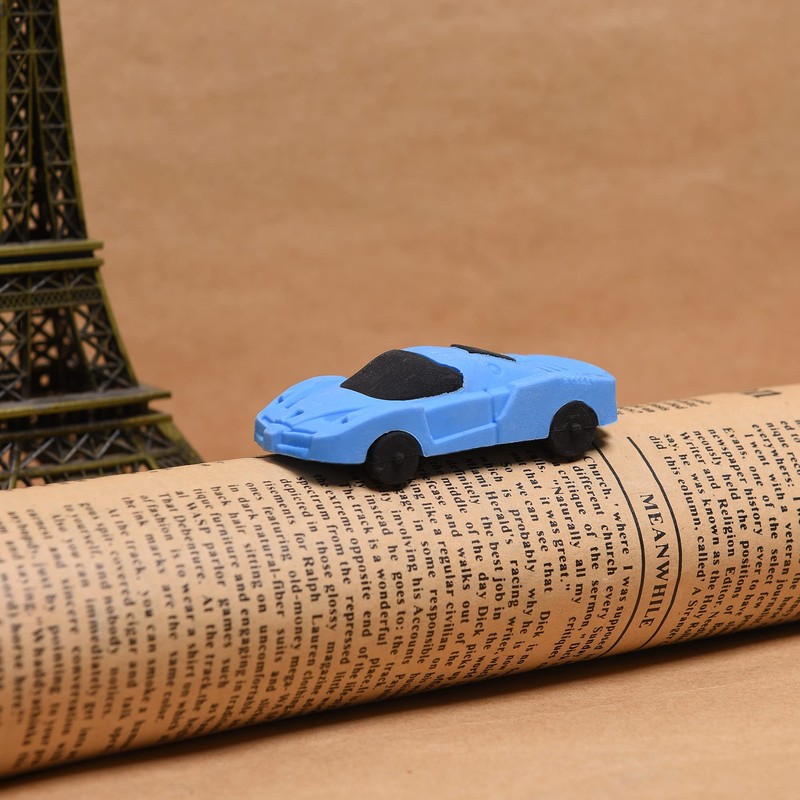 MGTECH Car Erasers for Kids, 12Pcs 3D Mini Vehicle Puzzle