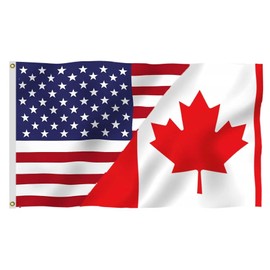 cuttencreat America Canada Friendship Flag 3x5 FT – Outdoor Decor Flags Vivid Color, All Weather, Double Stitched US CA Flags，US Canada Friendship Flag ，Polyester Flags with Sturdy Brass Ring. (3X5)
