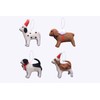 Christmas Felt Puppy Hanging Ornaments, Set of 4, Xmas Wool