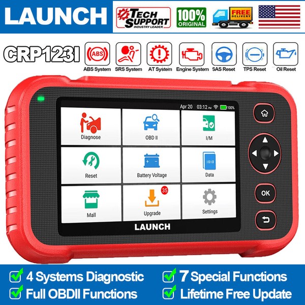 LAUNCH Automotive OBD2 Scanner Car Diagnostic Tool Engine ABS SRS