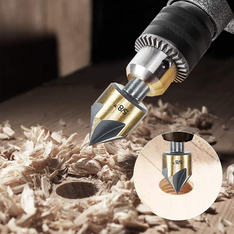 Countersink Drill Bit Set, 5 Pieces High Speed Steel 82
