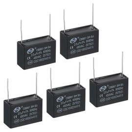 PATIKIL CBB61 Ceiling Fan Capacitor 2uF 450V AC 50/60Hz with 2 Pins 38 x 14 x 25 mm for Air Conditioning Fan Motor Star Running Capacitors Pack of 5